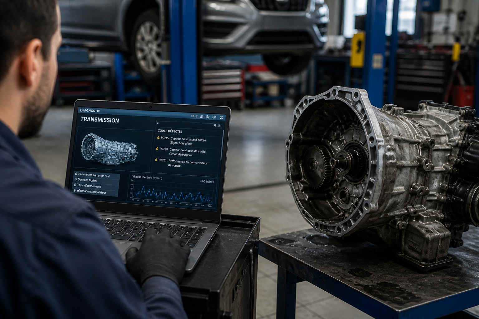 Diagnostic transmission voiture